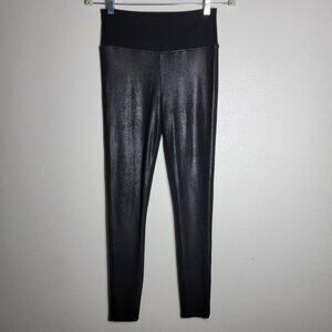 Spanx Assets Faux Leather Front Leggings Medium High‎ Rise Compression Pants